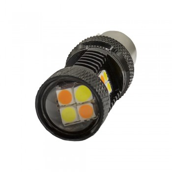 LED лампа bay15d 3030-16smd белый+желтый 12v