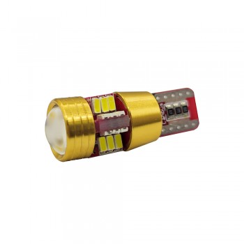 LED w5w 3014-27smd Canbus белый с линзой 12v
