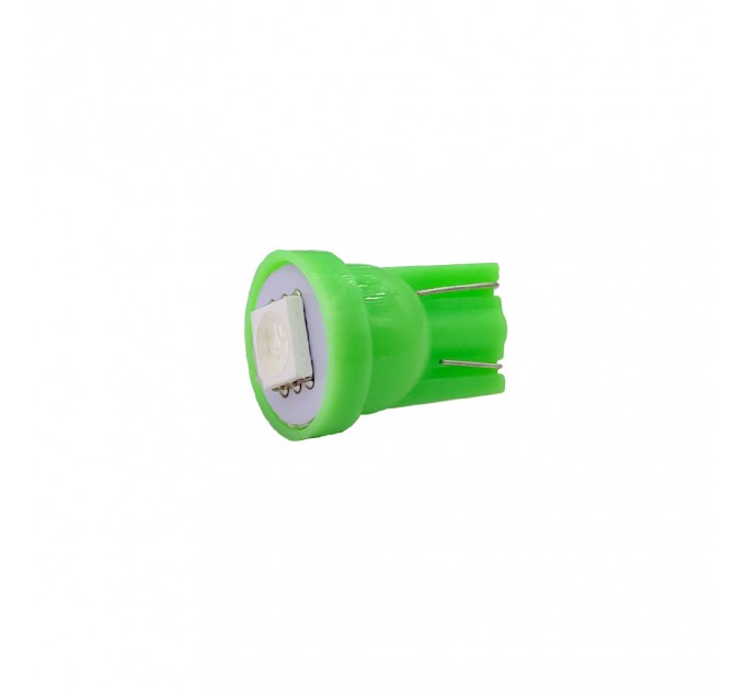 Светодиодная лампа w5w (T10) 5050 1smd зеленый свет 12v